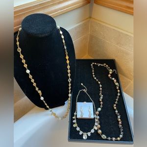 Three necklaces and earring bundle